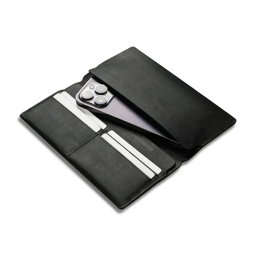 Premium MagFolio Long Wallet Gray Leather