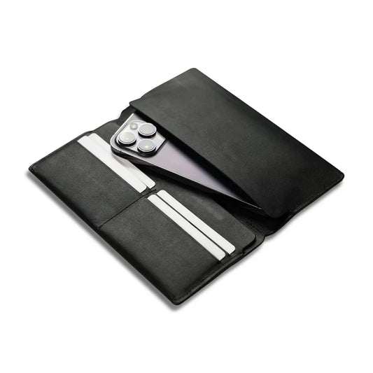 Premium MagFolio Long Wallet Gray Leather